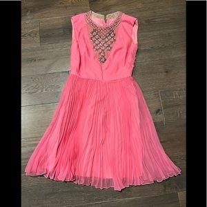 Vintage 1960s Hot Pink Chiffon dress Sz S